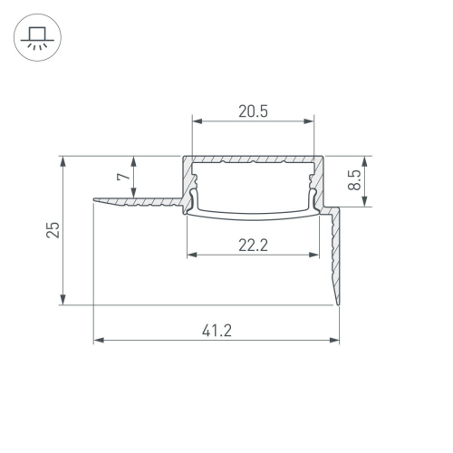 Профиль Arlight FANTOM-W20-H10-EDGE-2000 ANOD 054183 изображение в интернет-магазине Cramer Light фото 3