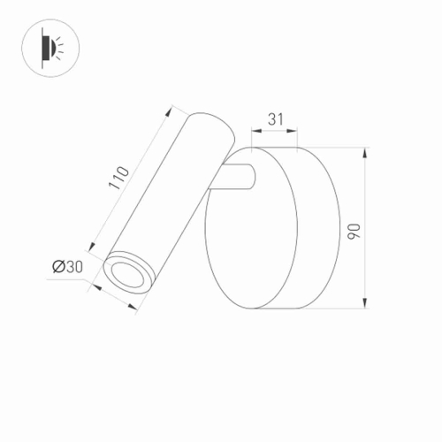 Настенный светильник Arlight SP-BED-NB-R90-3W Warm3000 034061 изображение в интернет-магазине Cramer Light фото 4