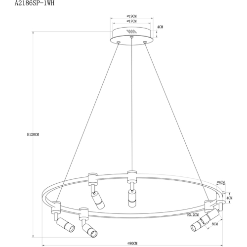 Подвесная люстра Arte Lamp Ring A2186SP-1WH изображение в интернет-магазине Cramer Light фото 6