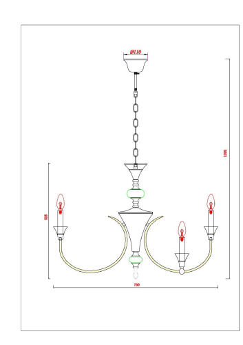 Подвесная люстра Arte Lamp Collinetta A4094LM-12PB изображение в интернет-магазине Cramer Light фото 2