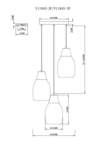 Подвесной светильник Moderli Adalina V11845-3P изображение в интернет-магазине Cramer Light фото 7