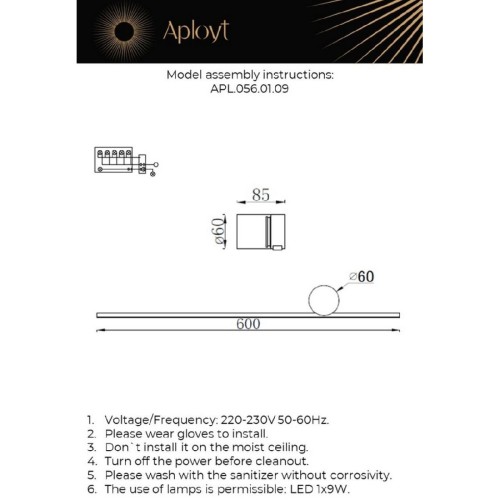 Настенный светильник  Aployt Beatris APL.056.01.09 изображение в интернет-магазине Cramer Light фото 2