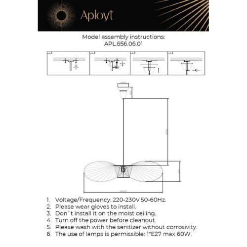 Подвесной светильник Aployt Marlena APL.656.06.01 изображение в интернет-магазине Cramer Light фото 2