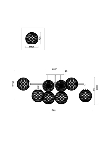 Потолочная люстра Freya Navel FR8016PL-08BBS изображение в интернет-магазине Cramer Light фото 5