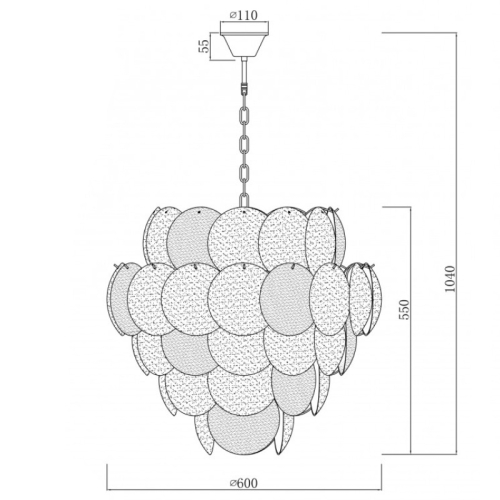 Подвесная люстра iLamp Rivoli 15617-14 CR+MULT изображение в интернет-магазине Cramer Light фото 2