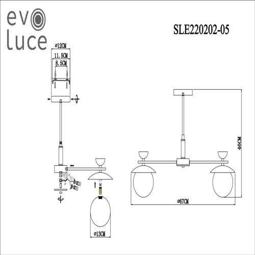 Подвесная люстра Evoluce Genova SLE220202-05 изображение в интернет-магазине Cramer Light фото 2