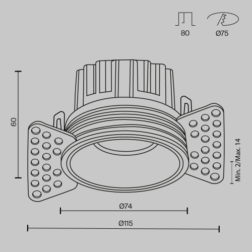 Встраиваемый светильник Maytoni Round DL058-12W4K-TRS-BS изображение в интернет-магазине Cramer Light фото 7