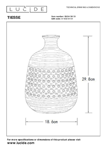 Настольная лампа Lucide Tiesse 13534/30/31 изображение в интернет-магазине Cramer Light фото 6