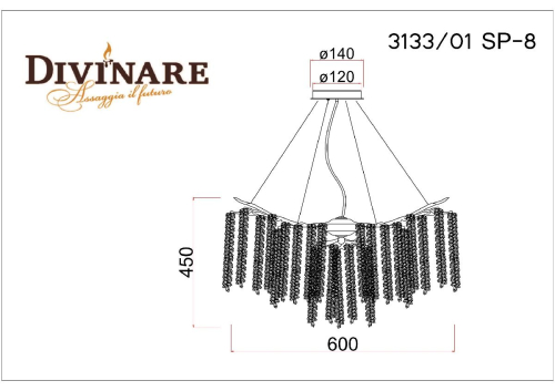 Подвесная люстра Divinare Salice 3133/01 SP-8 изображение в интернет-магазине Cramer Light фото 2