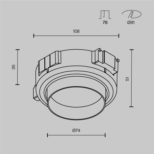Встраиваемый светильник Maytoni Technical Intro DL144-GX53-B изображение в интернет-магазине Cramer Light фото 8