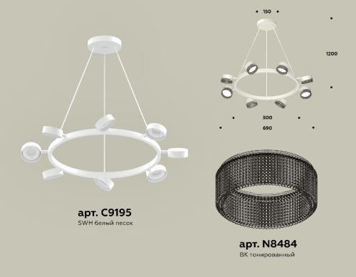 Подвесная люстра Ambrella Light Traditional (C9195, N8484) XB9195250 изображение в интернет-магазине Cramer Light фото 2