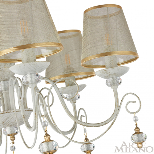 Подвесная люстра Arte Milano 347620/6 WT+G изображение в интернет-магазине Cramer Light фото 5