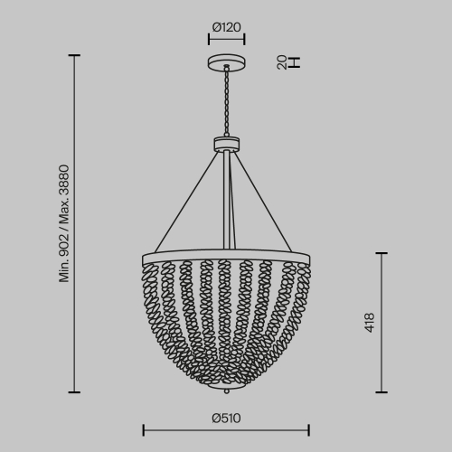 Подвесной светильник Maytoni Intrigue MOD440PL-06BS изображение в интернет-магазине Cramer Light фото 6