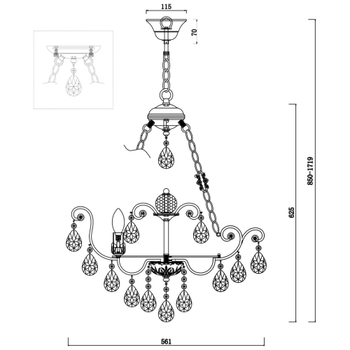 Подвесная люстра Freya Veronica FR1002PL-06WG изображение в интернет-магазине Cramer Light фото 3