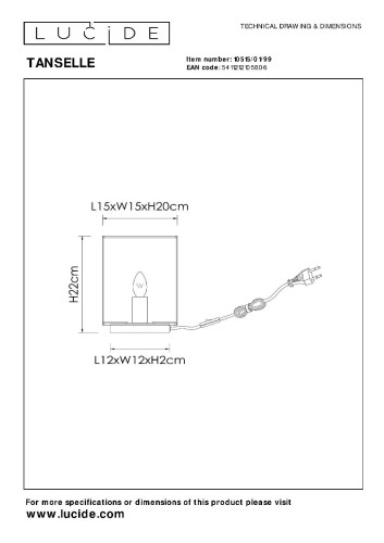 Настольная лампа Lucide Tanselle 10515/01/99 изображение в интернет-магазине Cramer Light фото 5