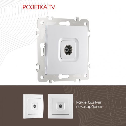Розетка TV Arte Milano 206.43-1.silver дополнительное фото
