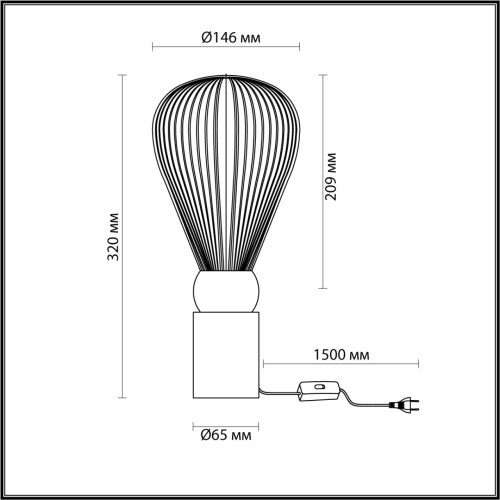 Настольная лампа Odeon Light Elica 5418/1T изображение в интернет-магазине Cramer Light фото 2