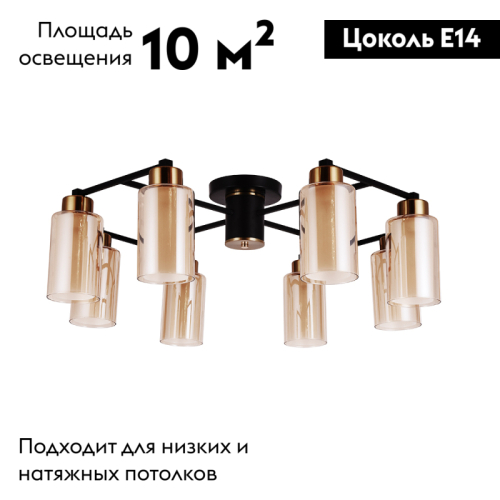 Потолочная люстра Arte Lamp Leo A7027PL-8BK изображение в интернет-магазине Cramer Light фото 2