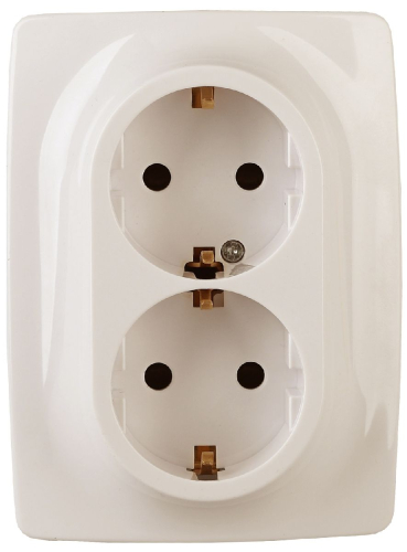 Розетка 2x2P+E Schuko Эра 12-2116-02 Б0029239 дополнительное фото