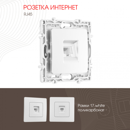 Розетка RJ45 Arte Milano 217.45-1.white дополнительное фото
