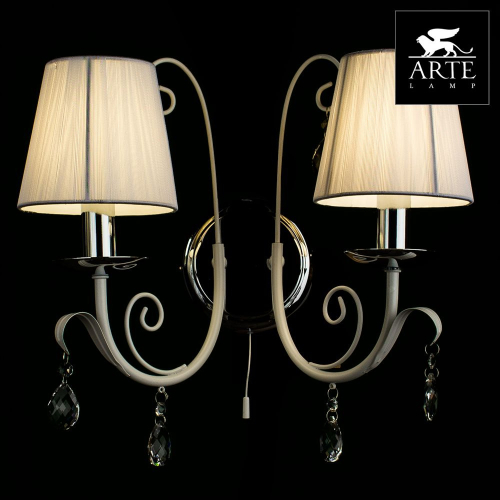 Бра Arte Lamp Romana Snow A1743AP-2WH дополнительное фото фото 3