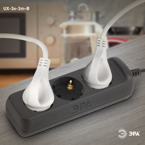 Удлинитель электрический Эра UX-3e-3m-B Б0057722 дополнительное фото фото 2