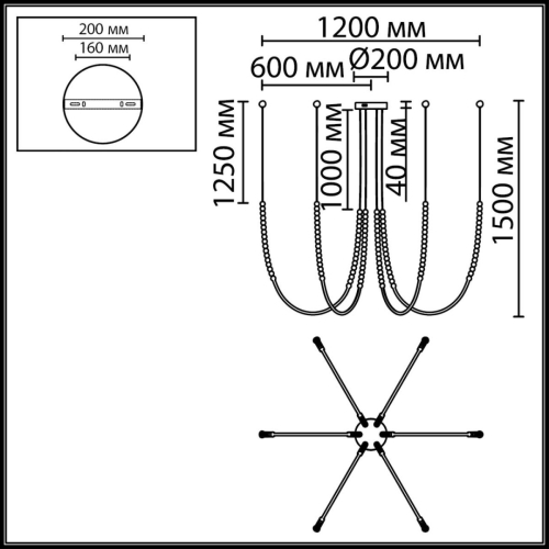 Подвесной светильник Odeon Light Hightech Monella 7149/70L изображение в интернет-магазине Cramer Light фото 2