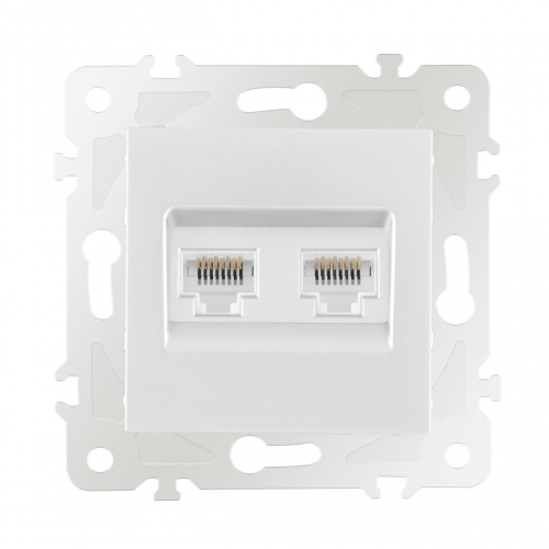 Розетка двойная RJ45 Arte Milano 203.45-2.white дополнительное фото фото 6