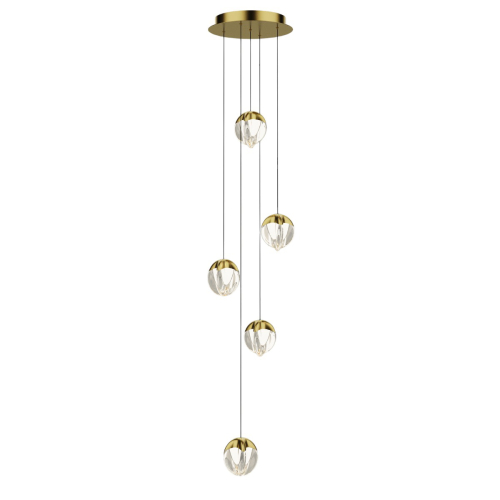 Подвесной светильник Delight Collection MD24001033-5A gold/clear изображение в интернет-магазине Cramer Light
